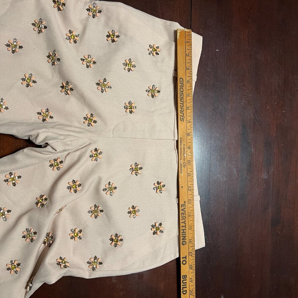 J CREW CAFE CAPRI BEADED EMBELLISHMENT SIZE 8 NWT COLOR BISCUIT - Picture 5 of 16